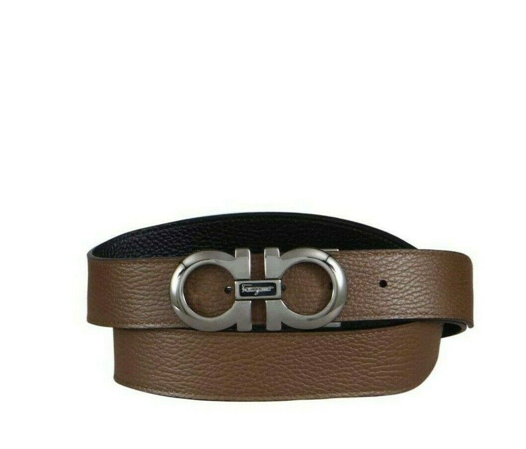 SALVATORE FERRAGAMO Ferragamo Double Gancio Buckle Belt - Black for Men