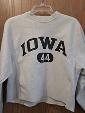 Vtg Champion Original Reverse Weave Iowa 44 Sweatshirt Gray Size S Pre-owned