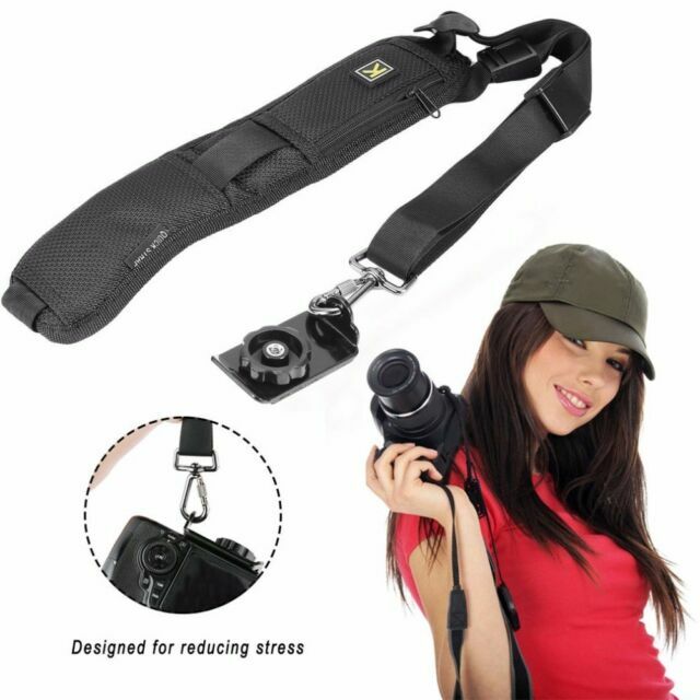 Tracolla Antiscivolo In Neoprene Per Fotocamera Nikon – Riduce Il Peso, Colore Nero