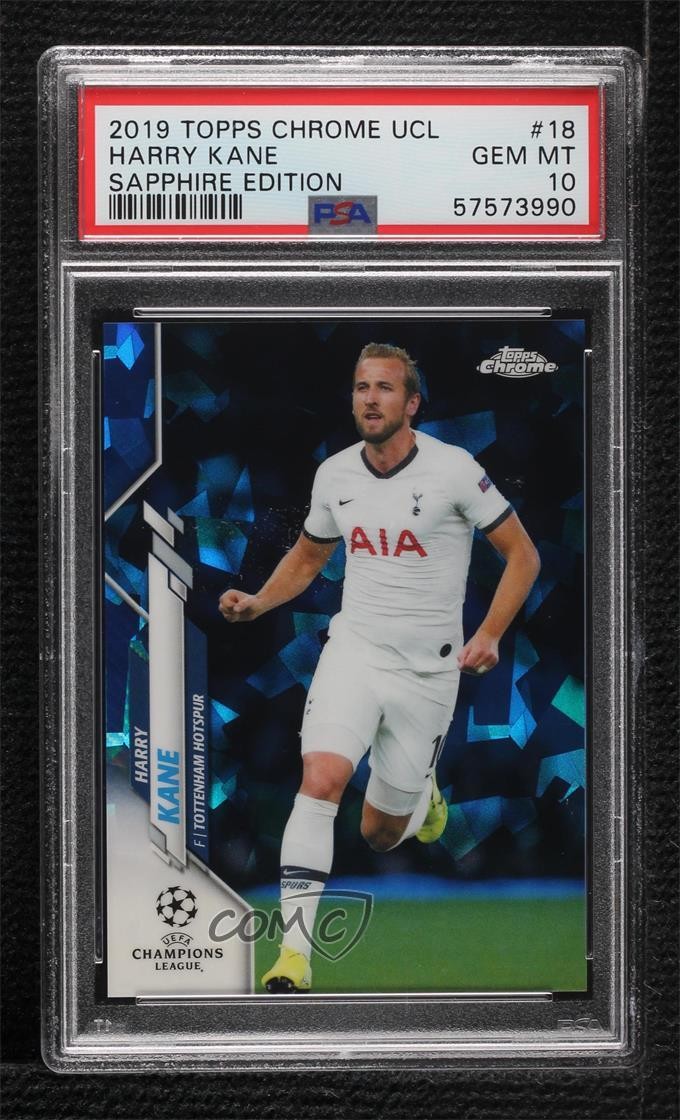 2019-20 Topps Chrome UCL Sapphire Edition Harry Kane #18 PSA 10 GEM MT 0si2