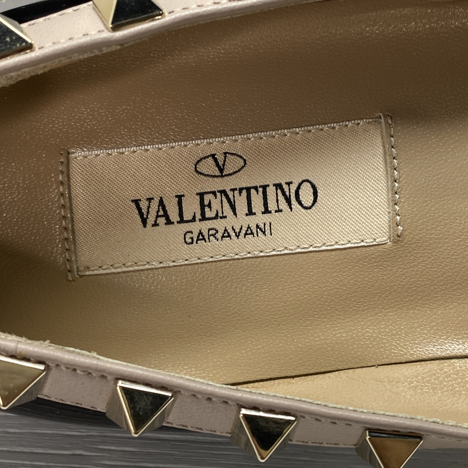 Valentino Garavani Patent Rockstud Ballet Women's Size 7.5 Leather Black Poudre thumbnail 6