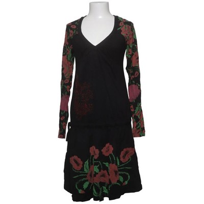 Desigual, Kleid, Größe: L, Schwarz/Grün/Rot, Baumwolle, Blumen, Damen #om6