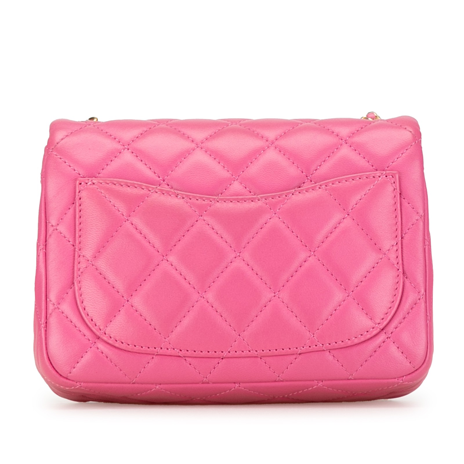 Authenticated Chanel Mini Square Classic Lambskin… - image 3