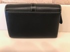 NWOT "COACH"  BLACK LEATHER TRI-FOLD WALLET   *ZIPS *ORGANIZER *CARDHOLDER — photo 2