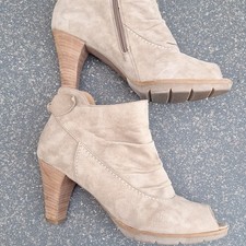 Paul Green Damen Stiefelette Wildleder Beige ...