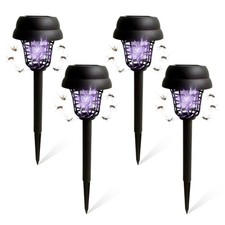 2PCS Solar Bug Zapper Outdoor Light LED Solar Powered Mosquito Killer Lamp fo