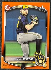 2025 Topps Bowman Draft Prospects Orange #BD-14 J.D. Thompson 1st 2/25 Brewers