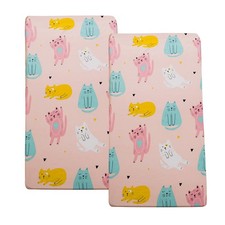 Cute Cats Printed Crib Sheet for Boys Girls,2 Pack Crib Mattress Sheet or Tod...