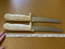 VTG Dexter-Russell Sani-Safe Butcher Knife set of 2 11” white grips