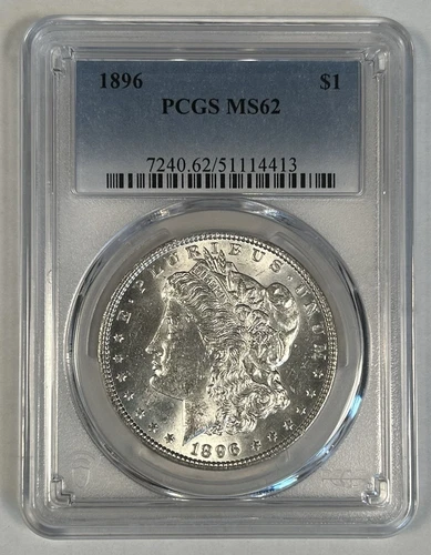 1896 Morgan Silver $1 Dollar Coin PCGS MS 62