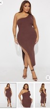 fashion nova dress 1x new Brown