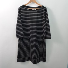 Chicos Zenergy Dress Womens 3 US 16/18 XL Black Pockets Stretch Knit Striped