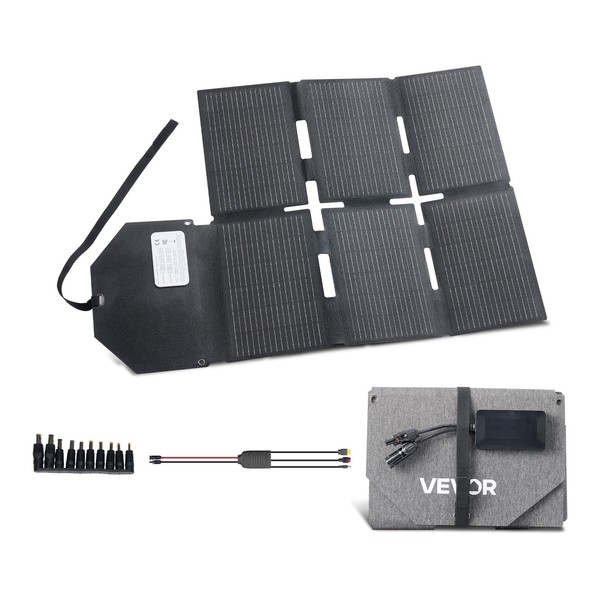 Vevor Faltbares Solarpanel 60W SolarladegeräT Tragbares Mono Solarmodul 16BB N-image