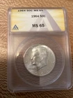 1964 Kennedy Silver Half Dollar ANACS MS65