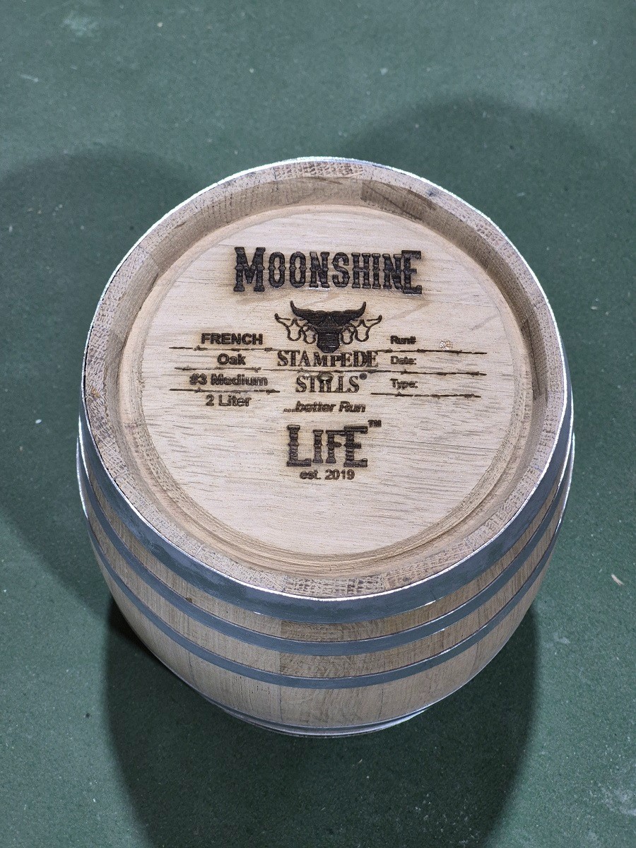 New 2 LITER FRENCH OAK BARREL Tequila Rum Whiskey Moonshine MEDIUM CHAR #3