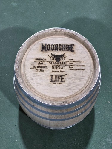 New 2 LITER FRENCH OAK BARREL Tequila Rum Whiskey Moonshine MEDIUM CHAR #3