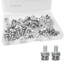 Motorcycle Battery Terminal Bolts and Nuts Kit 20 PCS M6x16MM Carbon Steel