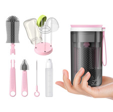 Travel Bottle Brush with Portable Bottle Drying Rack Travel Essentials for Ba...