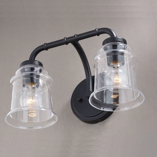 Toledo 2-Light Bathroom Light in Industrial and Jar Style 8.25 Inches Tall and - Picture 4 of 9