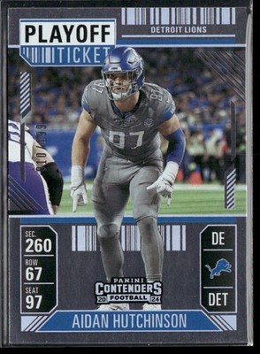 2024 Panini Contenders #34 Aidan Hutchinson Playoff Ticket #/199