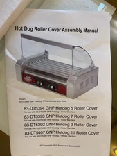 Hot Dog Roller Cover Assembly Manual GNP Hotdog 83-DT5394 5322 5393 5407 NEW