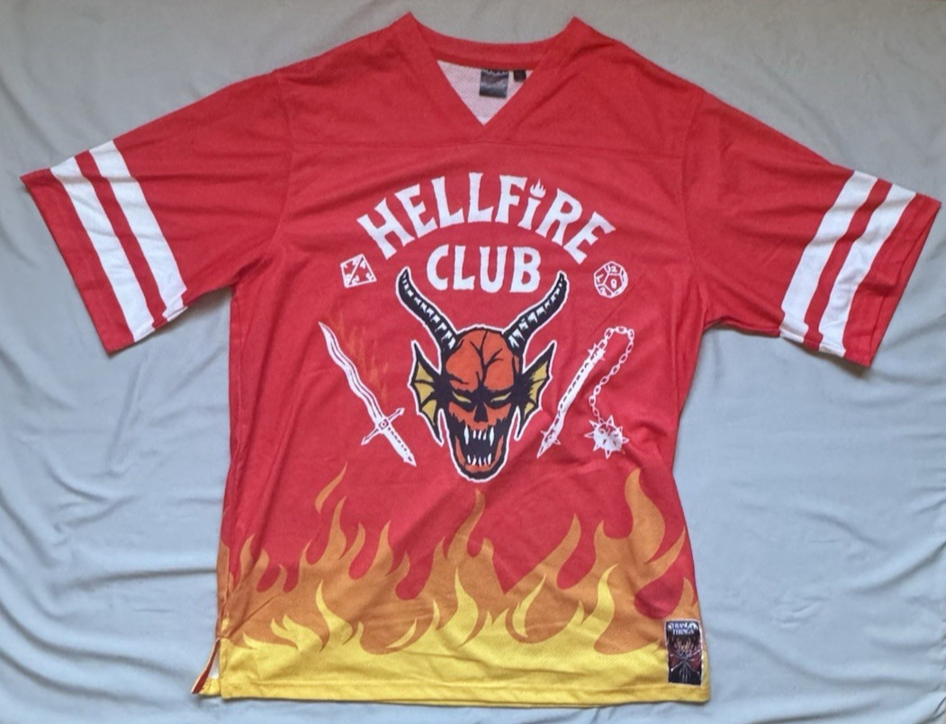 Stranger Things Netflix Hellfire Club XL Jersey  * Rare *