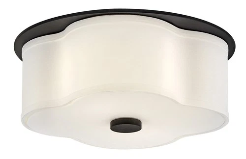 Hinkley Lighting 46441 Delaney 2 Light 14"W Flush Mount Drum - Black - Picture 1 of 9