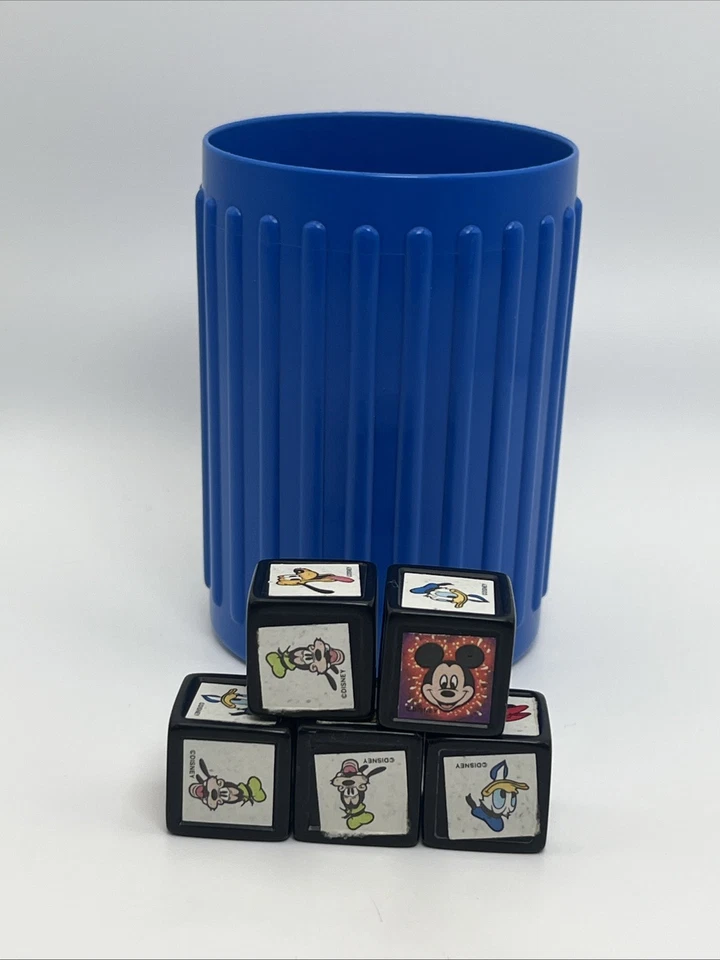 1989 Milton Bradley Disney Mickey Mouse Yahtzee Replacement DICE & CUP - Bild 1 von 1