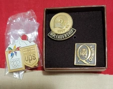 3 Vintage UPS United Parcel Pins Quality, Leadership, Olympics  1997/98 Goodwill
