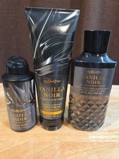 Bath And Body Works Set Of 3 Mens Vanilla Noir Body Spray/Cream/3in1 Body Wash