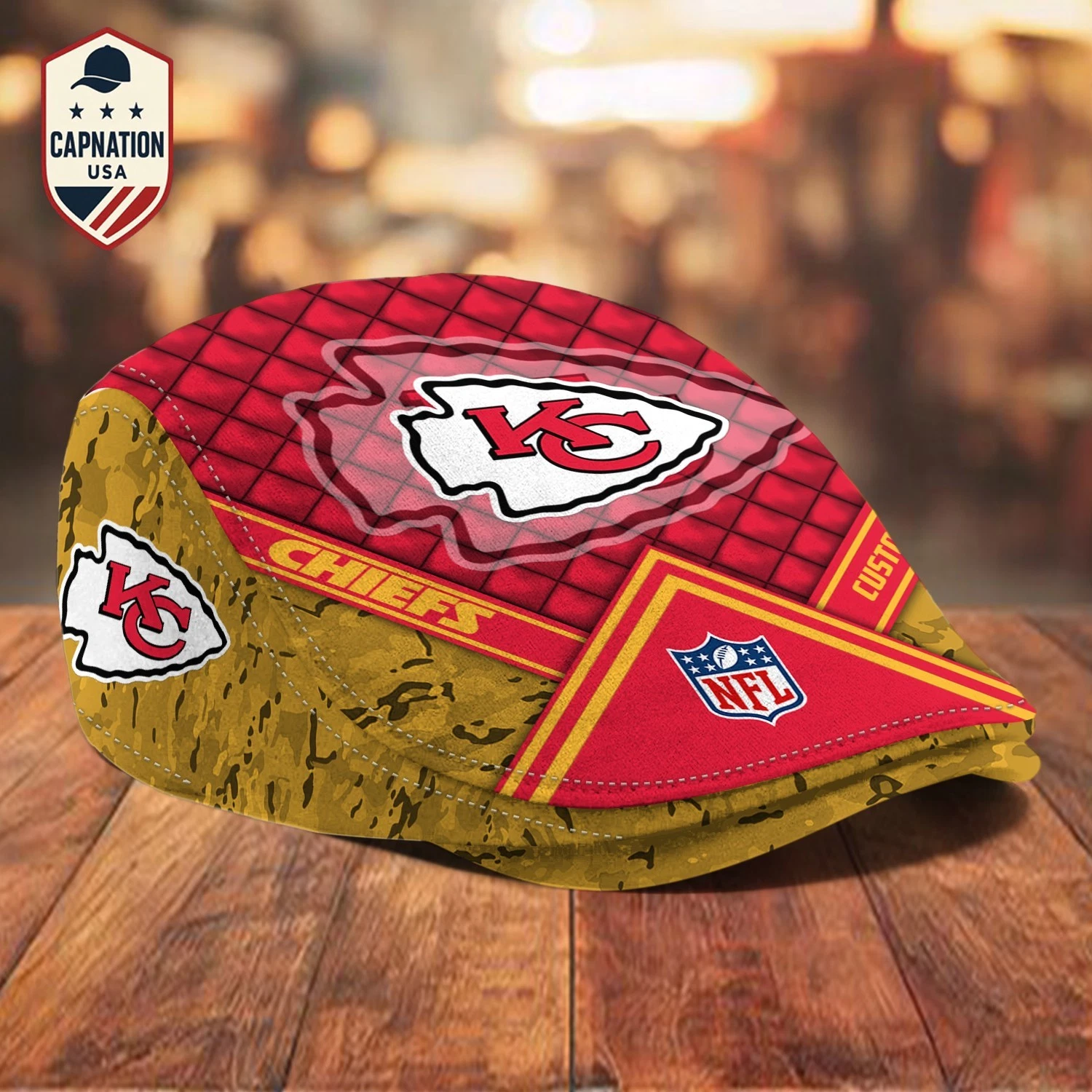 Kansas-City-Chiefs Jeff Cap football Newsboy Cap Golf Cap Driving Hat for Men M2