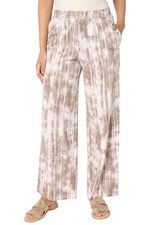 Denim Co. Women's Beach Jersey Full Length Wide Leg Pant Pebble