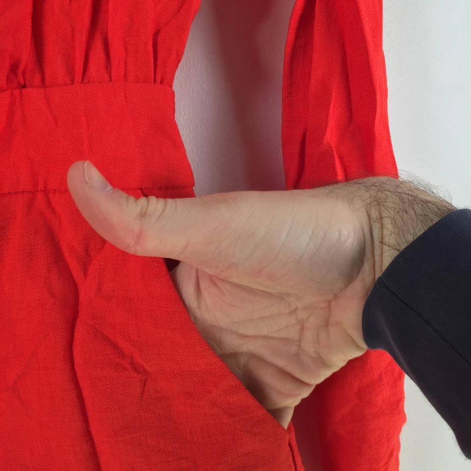 Bardot Mujer Mono Mameluco Talla 8 Rojo Manga Larga Cuello Viscosa 117034 Foto 3 de 4