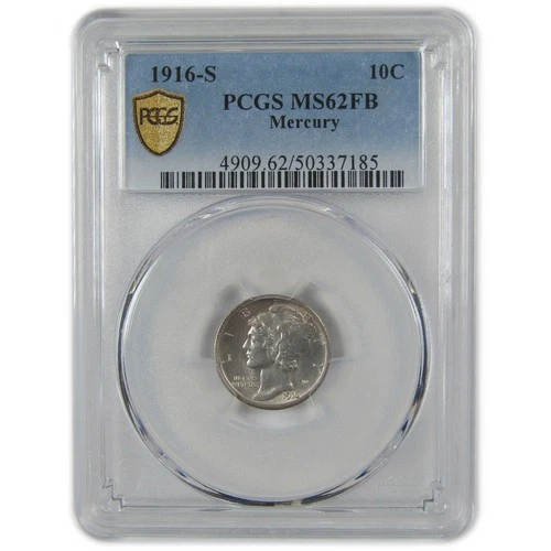 1916 S Mercury Dime MS 62 FB PCGS Silver Uncirculated SKU:I23543