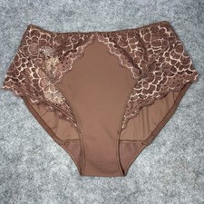 Simone P r le Panties Womens Small Brown Lace Caresse High Waist NWT