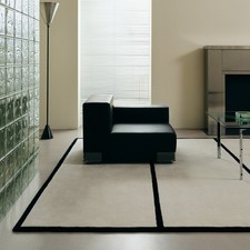 Large Hand-Tufted Rug Ivory Wool Rug Nordic Knots Rug Mid Century Modern Rug