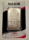 NADIR one (1) Oz. Silver Bar in Assay .999 fine