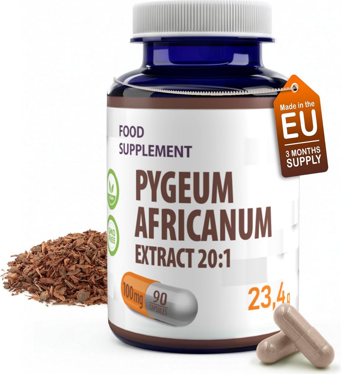 Pygeum Africanum Bark Extract 90 Capsules Extract 20:1