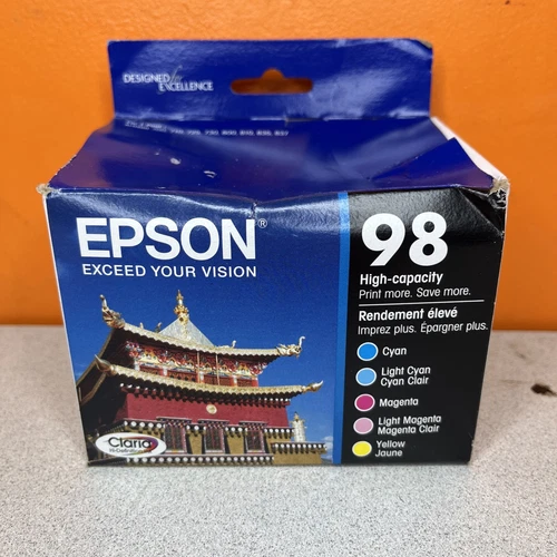 NEW IN BOX 5 Pack Epson 98 Ink Cartridges T098920 Exp 5 /2025