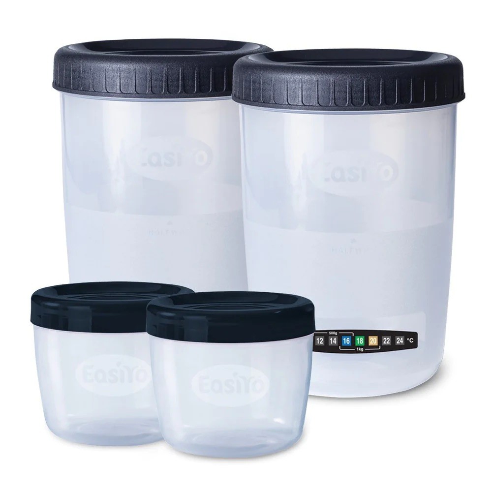 EasiYo Pack of 2 1Kg Yogurt Jars and 2 Lunchtakers Extras For Use With Maker