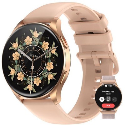 Smartwatch Damen Herren AMOLED Always-On Display Fitnessuhr Mit Telefonfunktion