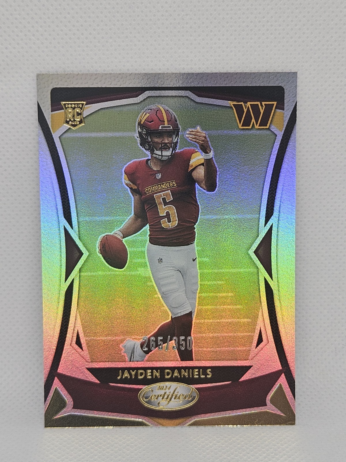 2024 Certified MIRROR #102 Jayden Daniels RC #265/350 Washington Commanders