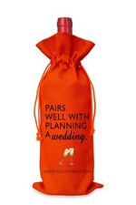 Wine Bag Wedding Gift for Mr and Mrs - Engagement Gift J14-Orange