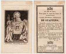 Doodsprentje. Claire DE STAPPERS ovl 1805-1832 Hasselt. C. VAN MERLEN