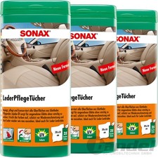 75x SONAX LEDERPFLEGETÜCHER LEDER PFLEGE REINIGUNG FEUCHTTÜCHER BOX