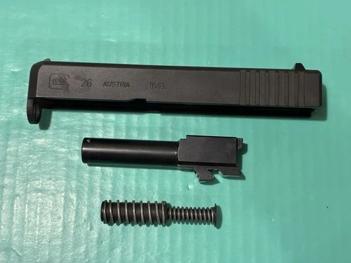 USED OEM GLOCK 26 GEN 3 COMPLETE SLIDE BARREL GUIDE ROD SPRING 9MM MATTE BLACK