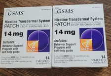 2 -BOXES GSMS NICOTINE TRANSDERMAL SYSTEM. STEP 2, 2-2 WEEK KITS, EXP. 04/2027
