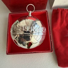 1995 WALLACE LTD EDITION 25TH ANNIVERSARY SILVERPLATE SLEIGH BELL CHRISTMAS