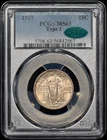 1917 Type 1 Standing Liberty Quarter 25c PCGS MS63 CAC - Close to Full Head!