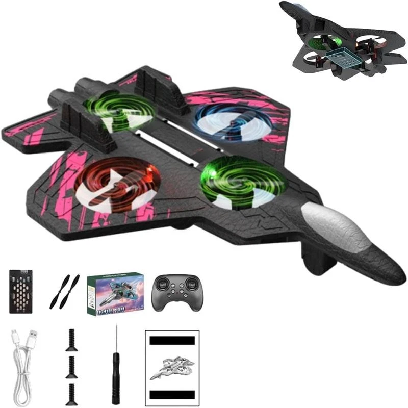 Skyriders Rc Jet, Rc Stunt Fighter Jet Toy for Kids with 360° Flips & LED Lights - Image 4 of 4